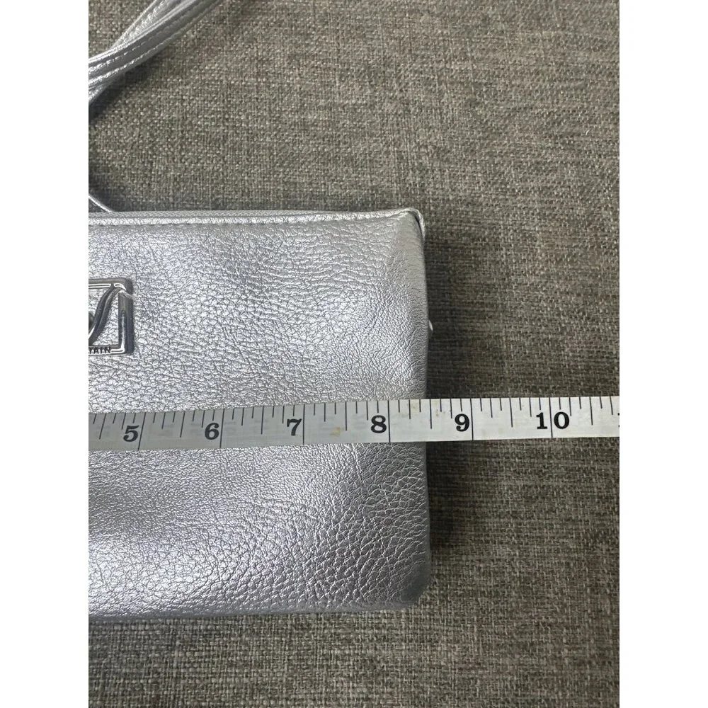 Stone Mountain Metallic Silver Crossbody Bag With Adjustable Strap & Card Slots - Picture 10 of 12